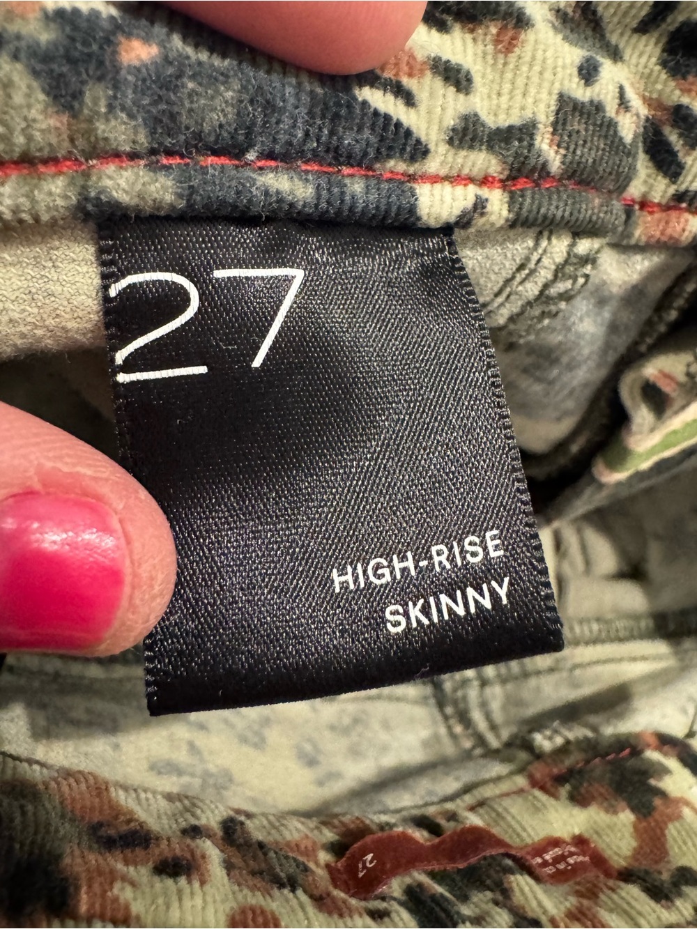 Anthropologie Pilcro high-rise skinny camo corduroy pants w/ texture - Picture 6 of 10